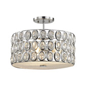 Tessa 3-Light Semi Flush in Polished Chrome with Clear Crystal - Elk Lighting 81154/3
