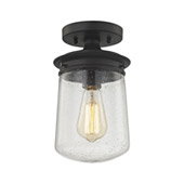 Hamel 1-Light Semi Flush in Oil Rubbed Bronze with Clear Seedy Glass - Elk Lighting 81224/1