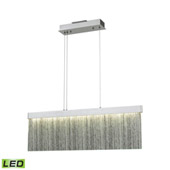Meadowland 1-Light Island Light in Satin Aluminum and Chrome with Textured Glass - Integrated LED - Elk Lighting 85112/LED