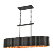 Clausten 4-Light Island Light in Black and Gold with Black Metal Shade - Elk Lighting 89078/4