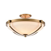 Connelly 4-Light Semi Flush in Natural Brass with Frosted Glass - Elk Lighting 89116/4
