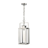 Crested Butte 1-Light Outdoor Pendant in Antique Brushed Aluminum with Clear Glass Enclosure - Elk Lighting 89174/1
