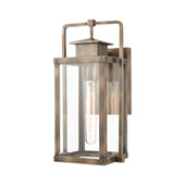 Crested Butte 1-Light Outdoor Sconce in Vintage Brass with Clear Glass Enclosure - Elk Lighting 89181/1