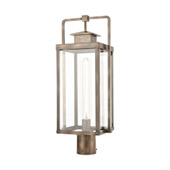 Crested Butte 1-Light Outdoor Post Mount in Vintage Brass with Clear Glass Enclosure - Elk Lighting 89185/1