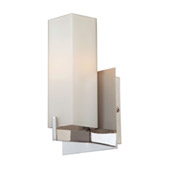 Moderno 1-Light Wall Lamp in Matte Satin Nickel with Rectangular White Opal Glass - Elk Lighting BV281-10-16M