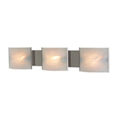 Pannelli 3-Light Vanity Sconce in Stainless Steel with Hand-formed White Alabaster Glass - Elk Lighting BV713-6-16