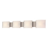 Pannelli 4-Light Vanity Sconce in Stainless Steel with Hand-formed White Opal Glass - Elk Lighting BV714-10-16