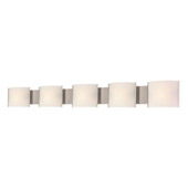 Pannelli 5-Light Vanity Sconce in Stainless Steel with Hand-formed White Opal Glass - Elk Lighting BV715-10-16