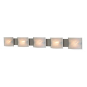 Pannelli 5-Light Vanity Sconce in Stainless Steel with Hand-formed White Alabaster Glass - Elk Lighting BV715-6-16