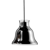 Bolero 1-Light Mini Pendant in Chrome with Bell-shaped Glass and Interior Metal Shade - Elk Lighting PS8160-15-31