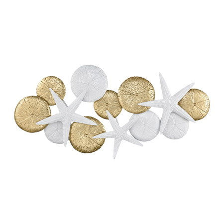 ELK Home 3138-512 Rock Pool Wall Decor in Gold and White