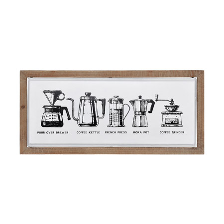 ELK Home 351-10767 Coffee I Wall Decor in White and Brown