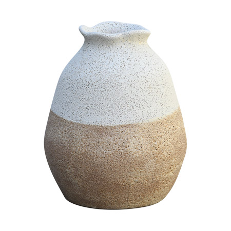 ELK Home 857-220 Zucca Vase in Chalk White and Canyon Brown