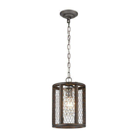 ELK Home D4327 Renaissance Invention 1-Light Mini Pendant in Aged Wood and Wire - Long