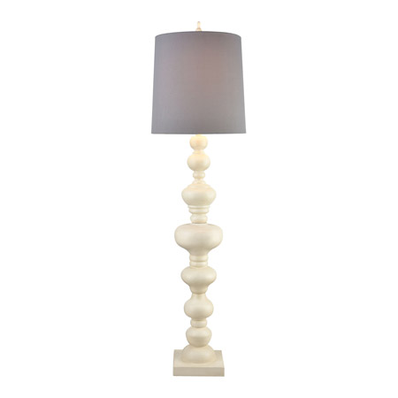 ELK Home D4409 Meymac Floor Lamp in White with a Grey Faux Silk Shade