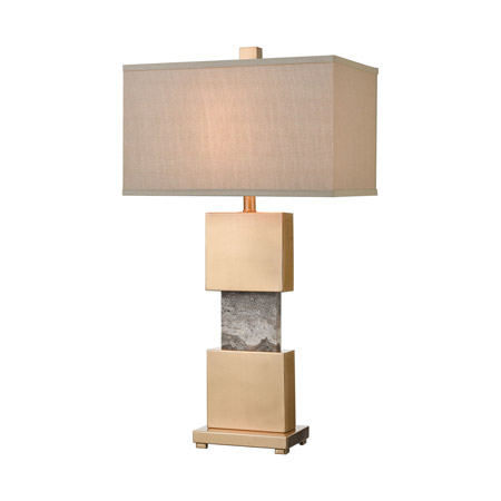 ELK Home D4509 Aldern Table Lamp in Cafe Bronze with a Light Taupe Shade