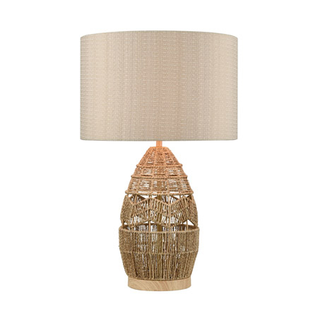 ELK Home D4553 Husk Table Lamp in Natural Finish with Mushroom Linen Shade