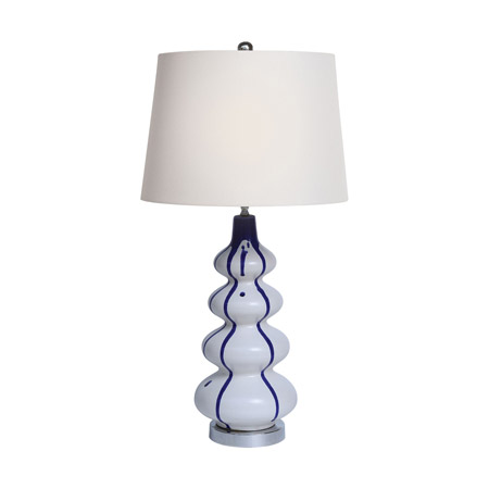 ELK Home D4630 Bowered Table Lamp in White and Chrome with a White Linen Shade