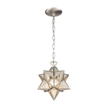 ELK Home 1145-016 Moravian Star 1-Light Mini Pendant in Polished Nickel with Silver Mercury Glass - Small