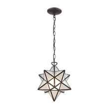 ELK Home 1145-021 Moravian Star 1-Light Mini Pendant in Oil Rubbed Bronze with Frosted Glass - Large