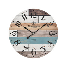 ELK Home 351-10784 Herrera Wall Clock in Natural wood and Blue