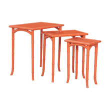 ELK Home 7115540S Loft Bamboo Nesting Tables In Tangerine (Set of 3)