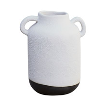 ELK Home 857-218 Usagi Vase in Porous White and Matte Metallic Black