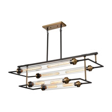 ELK Home D4336 North By North East 8-Light Linear Chandelier in Oil Rubbed Bronze and Satin Brass