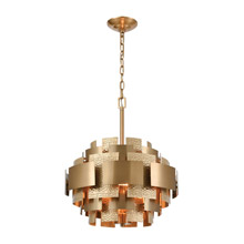 ELK Home D4436 Case the Joint 3-Light Pendant in Satin Brass with Metal Panels