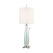 ELK Home D4517 Confection Table Lamp in Seafoam Green and Polished Nickel with a White Linen Shade