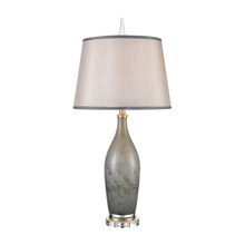 ELK Home D4519 Eon Table Lamp in Grey and Cafe Bronze with a Light Grey Faux Silk Shade
