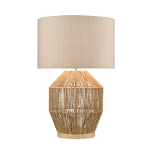 ELK Home D4555 Corsair Table Lamp in Natural Finish with a Mushroom Linen Shade