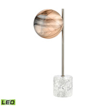 ELK Home D4588 Grey Planetary Table Lamp in Atmosphere White and Satin Nickel with an Atmosphere White Glass Orb