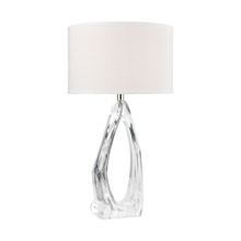 ELK Home D4598 Clarity Table Lamp in Clear with a White Linen Shade