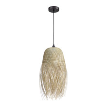 ELK Home D4640 Marooner 1-Light Pendant in Natural Finish with a Woven Bamboo Shade