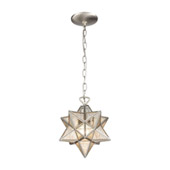 Moravian Star 1-Light Mini Pendant in Polished Nickel with Silver Mercury Glass - Small - ELK Home 1145-016