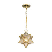 Moravian Star 1-Light Mini Pendant in Brass with Gold Mercury Glass - Small - ELK Home 1145-017