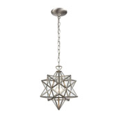 Moravian Star 1-Light Mini Pendant in Polished Nickel with Clear Glass - Large - ELK Home 1145-019
