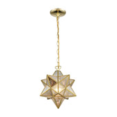 Moravian Star 1-Light Mini Pendant in Brass with Gold Mercury Glass - Large - ELK Home 1145-023