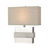 Keystone Table Lamp in White and Silver - Short - ELK Home D4289