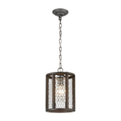Renaissance Invention 1-Light Mini Pendant in Aged Wood and Wire - Long - ELK Home D4327