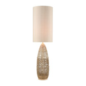 Husk Floor Lamp in Natural Rope Finish with Mushroom Linen Shade - ELK Home D4554