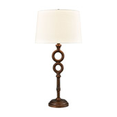 Hammered Home Table Lamp in Bronze with a Cream Linen Shade - ELK Home D4603