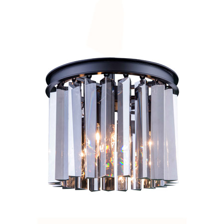 Elegant Lighting 1208F12MB-SS/RC Crystal Sydney Flush Mount Ceiling Light Fixture - Silver Shade (Grey)
