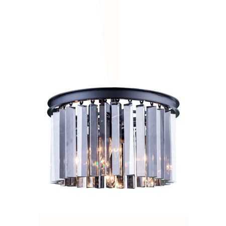 Elegant Lighting 1208F16MB-SS/RC Crystal Sydney Flush Mount Ceiling Light Fixture - Silver Shade (Grey)
