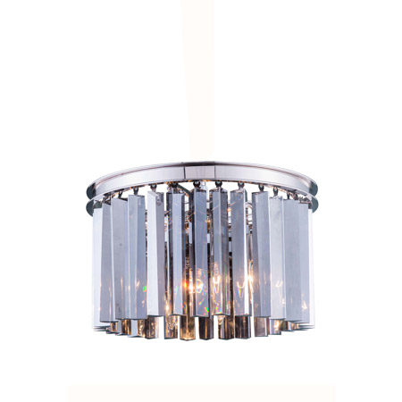 Elegant Lighting 1208F16PN-SS/RC Crystal Sydney Flush Mount Ceiling Light Fixture - Silver Shade (Grey)