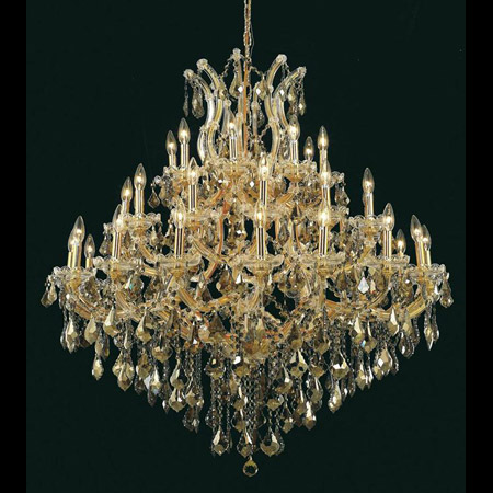 Elegant Lighting 2800G44G-GT/RC Crystal Maria Theresa Chandelier - Golden Teak (Smoky)