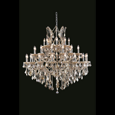Elegant Lighting 2800G44GT-GT/RC Crystal Maria Theresa Chandelier - Golden Teak (Smoky)