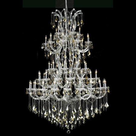 Elegant Lighting 2800G54C-GT/RC Crystal Maria Theresa Large Chandelier - Golden Teak (Smoky)