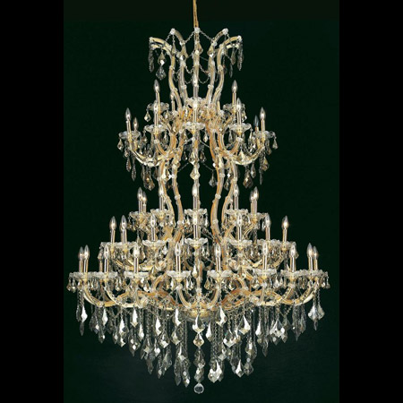 Elegant Lighting 2800G54G-GT/RC Crystal Maria Theresa Large Chandelier - Golden Teak (Smoky)
